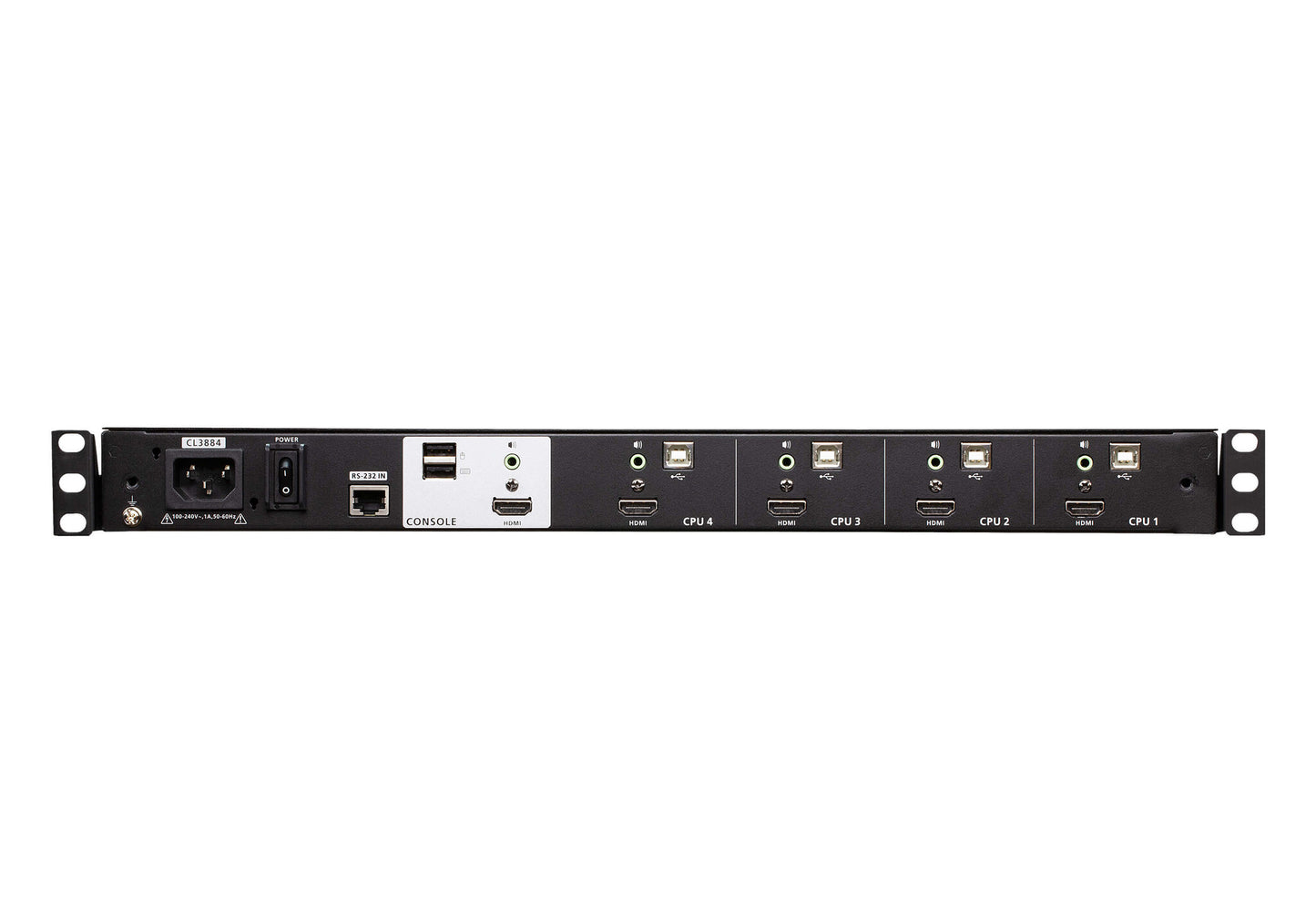 ATEN 4-Port USB HDMI Multi-View Dual Rail WideScreen LCD KVM Switch