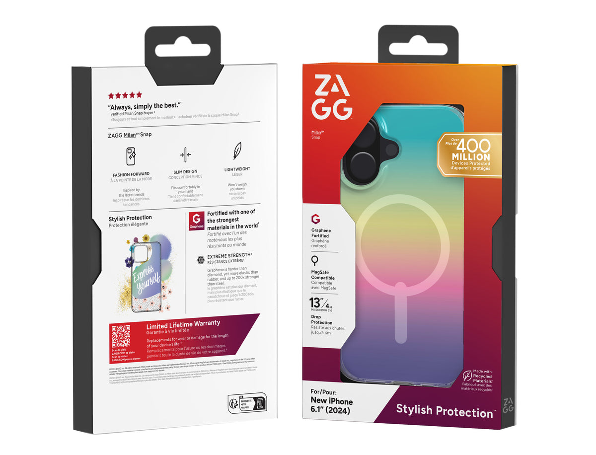 ZAGG Cases Milan Snap Apple iPhone 16 Iridescent
