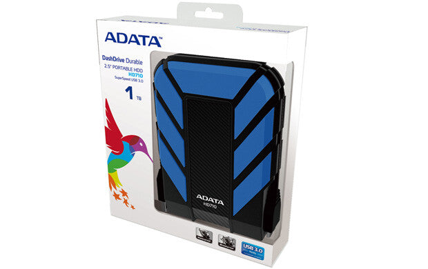 ADATA 1TB DashDrive Durable HD710 external hard drive 5400 RPM 2.5" Micro-USB B 3.2 Gen 1 (3.1 Gen 1) Black, Blue