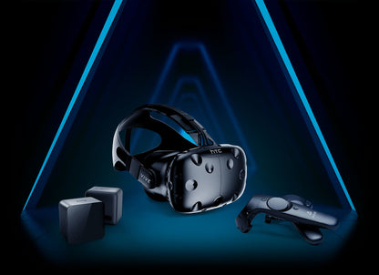 HTC Virtual Reality Headset inkl. 2x Motion Controller & Dedicated head mounted display Black