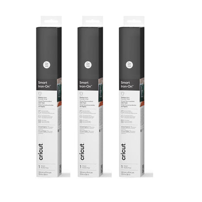 Cricut Smart Iron-On™ Matless Heat Transfer Vinyl, Black- 3 pack