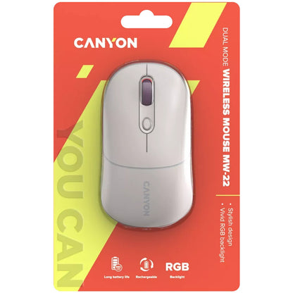 Canyon MW-22 mouse Universal Ambidextrous RF Wireless + Bluetooth Optical 1600 DPI
