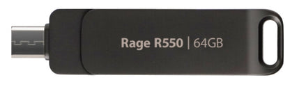 Patriot Memory Rage R550 USB flash drive 64 GB USB Type-A / USB Type-C 3.2 Gen 1 (3.1 Gen 1) Black
