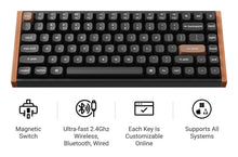 Keychron K2 HE keyboard Gaming USB + RF Wireless + Bluetooth QWERTY English Black