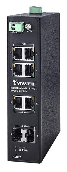 VIVOTEK AW-IHT-0800 network switch Unmanaged L2 Gigabit Ethernet (10/100/1000) Power over Ethernet (PoE) Black