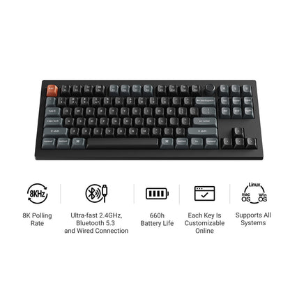 Keychron V3 Ultra 8K keyboard Universal Bluetooth QWERTY Black