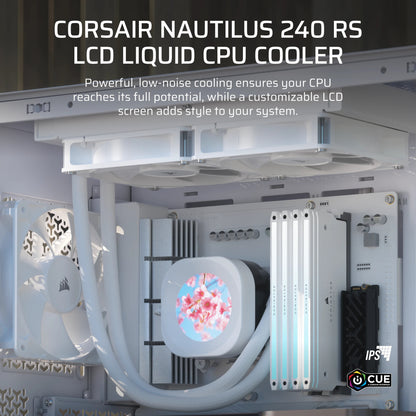 Corsair Nautilus 240 RS LCD Processor All-in-one liquid cooler 12 cm White 1 pc(s)