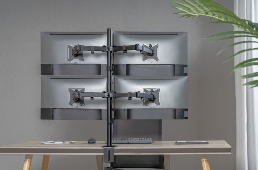 Equip 17"-32" Articulating Quad Monitor Desk Mount Bracket