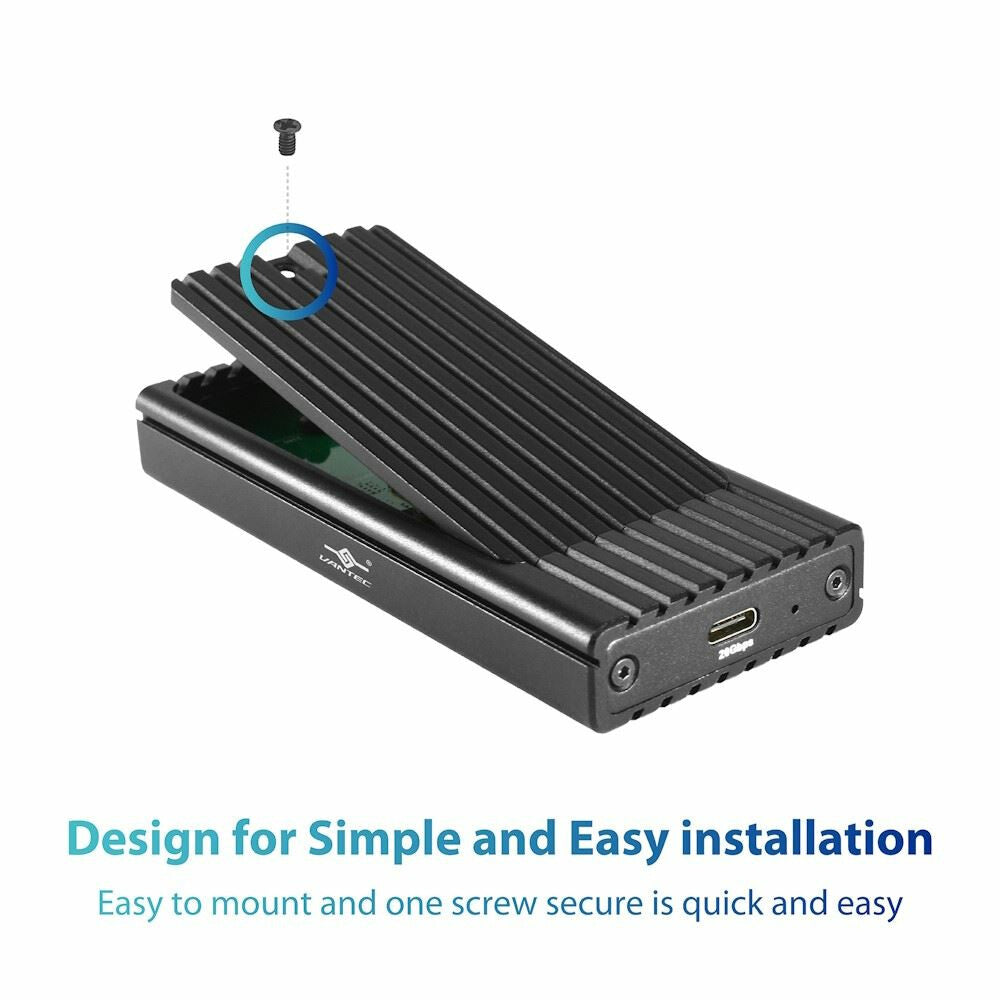 Vantec NST-230C3-BK storage drive enclosure SSD enclosure Black M.2