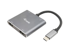 Equip USB-C 4-in-1 Dual HDMI Adapter, USB-C Hub with Dual HDMI USB 3.2 Gen 1 and 100W USB PD, USB-C MST Adapter for Dual Monitors