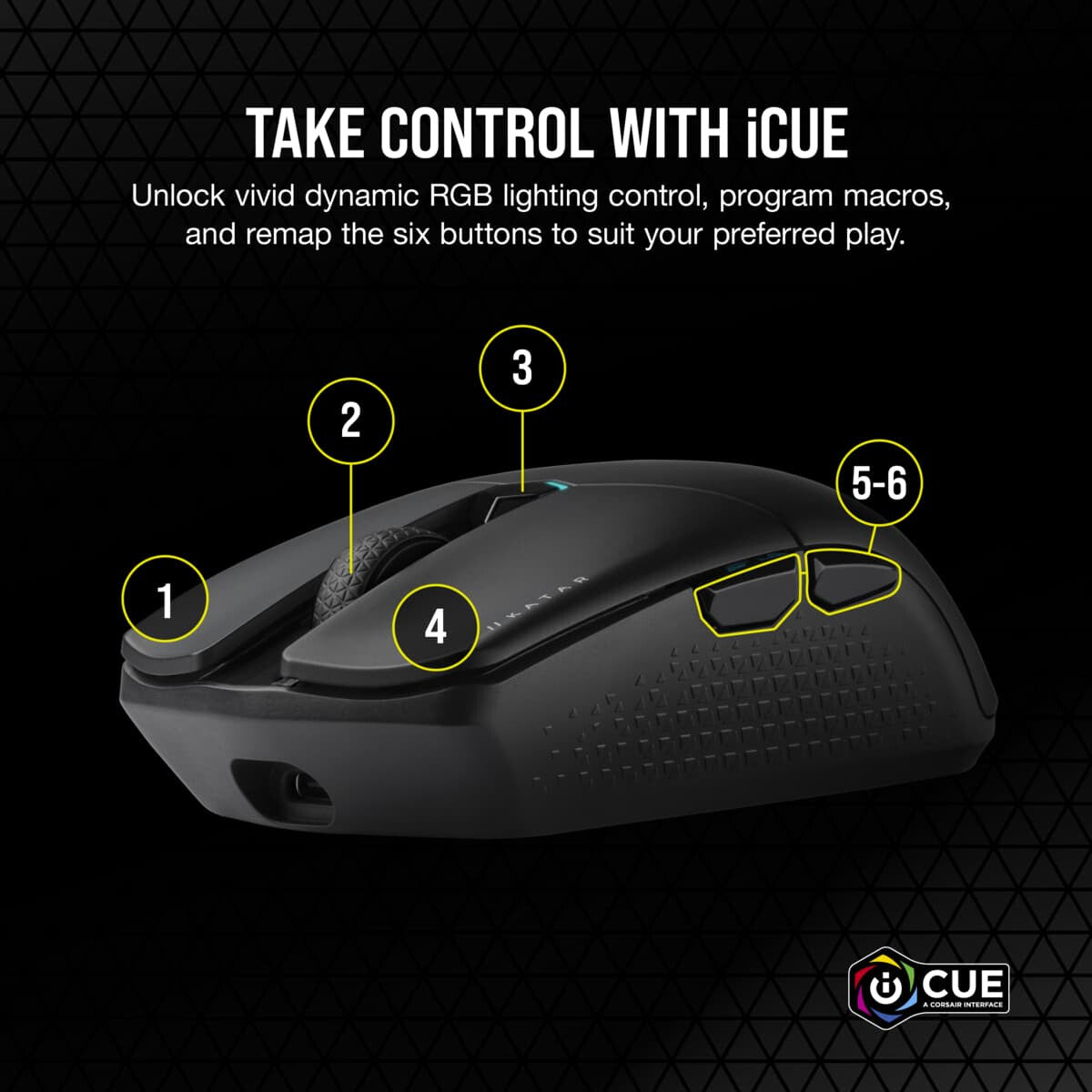 Corsair KATAR ELITE Wireless mouse Gaming Right-hand RF Wireless + Bluetooth + USB Type-A Optical 26000 DPI