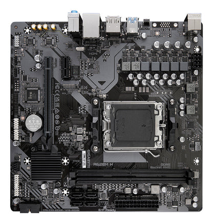 GIGABYTE A620M H Motherboard - Supports AMD Ryzen 8000 CPUs, 5+2+2 Phases Digital VRM, up to 7200MHz DDR5 (OC), 1xPCIe 4.0 M.2, GbE LAN, USB 3.2 Gen 1