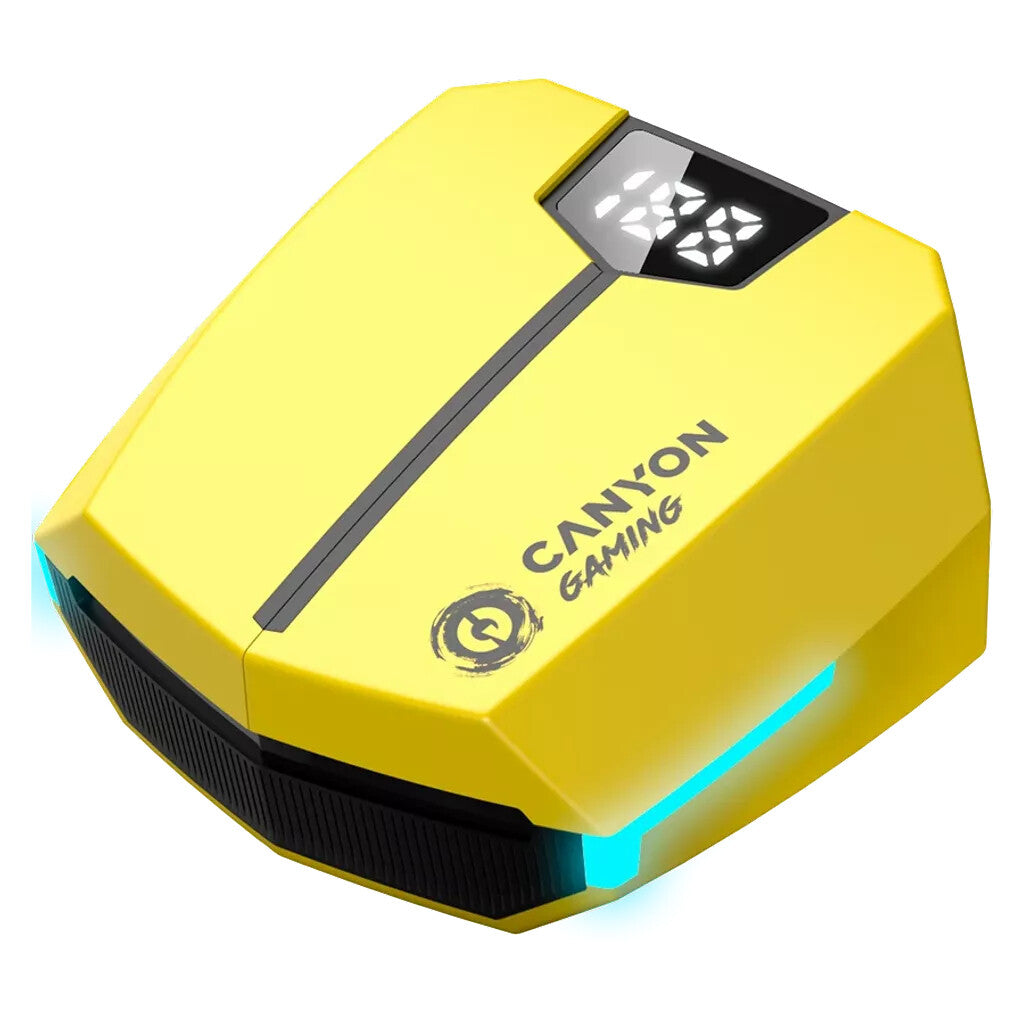 Canyon GTWS-2 Headset Wireless Ear-hook Gaming USB Type-C Bluetooth Charging stand Yellow