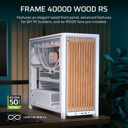Corsair FRAME 4000D WOOD RS Midi Tower Wood, White