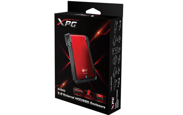 ADATA EX500 HDD/SSD enclosure Black, Red 2.5"