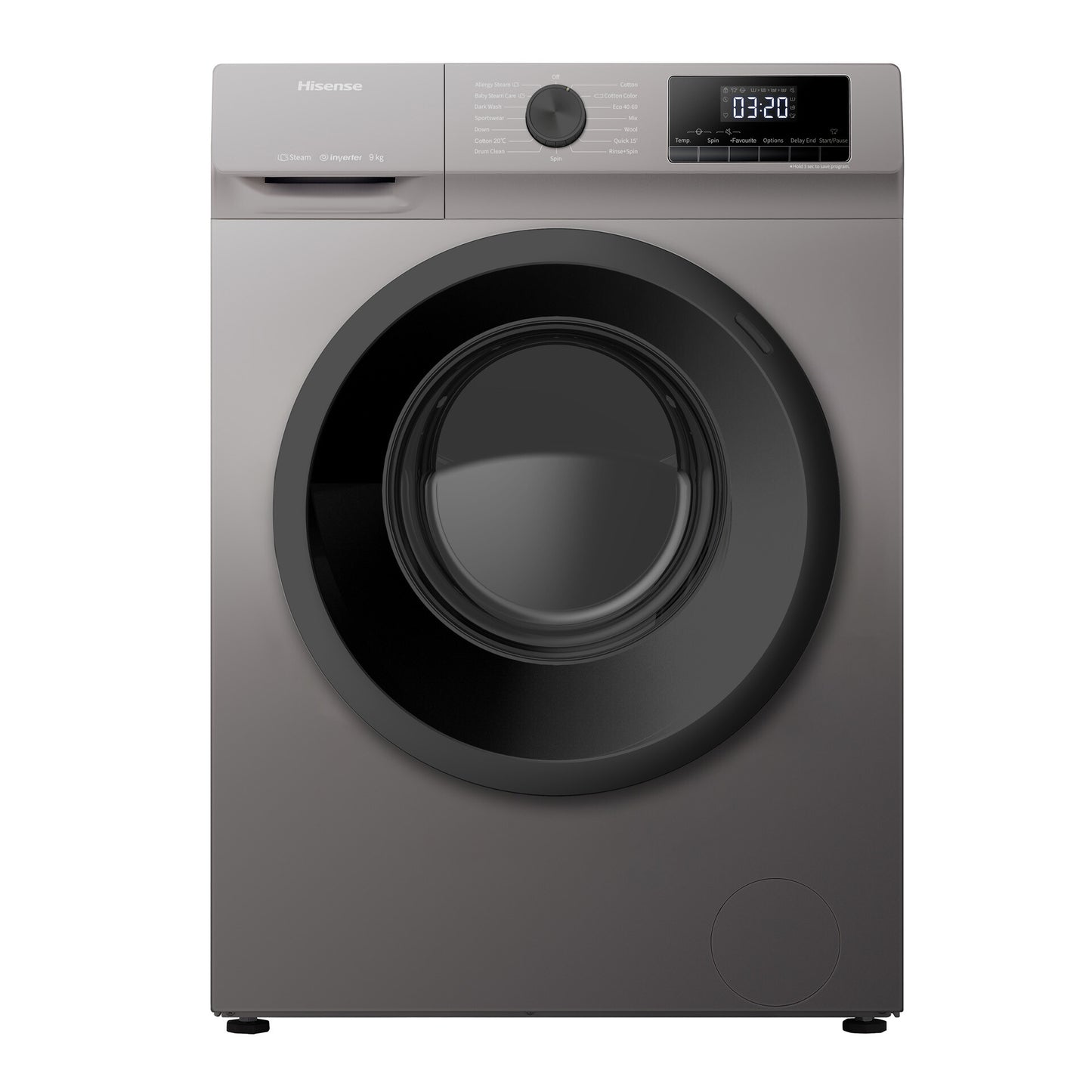 Hisense WFQP9012VMT washing machine Front-load 9 kg 1200 RPM Grey