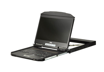 ATEN 1U Short Depth USB VGA Single Rail LCD