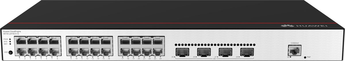 Huawei CloudEngine S5735-L24T4S-A-V2 Managed L3 Gigabit Ethernet (10/100/1000) 1U Black, Silver