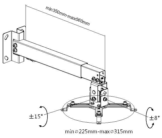 Equip Projector Ceiling Wall Mount Bracket, White