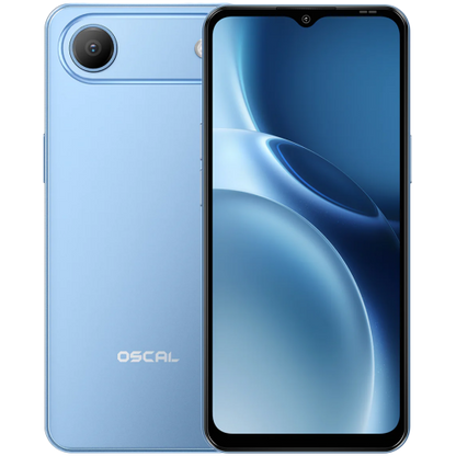 OSCAL Flat 3C LTE Smartphone, 6.65'' HD+ IPS 720*1612 90Hz, Quad-core T310 up to 2.0GHz, 4GB/32GB, Camera: Rear 32MP, Front 12MP, Wi‑Fi 5, BT5.0, 5000mAh Battery, Android 16, Blue