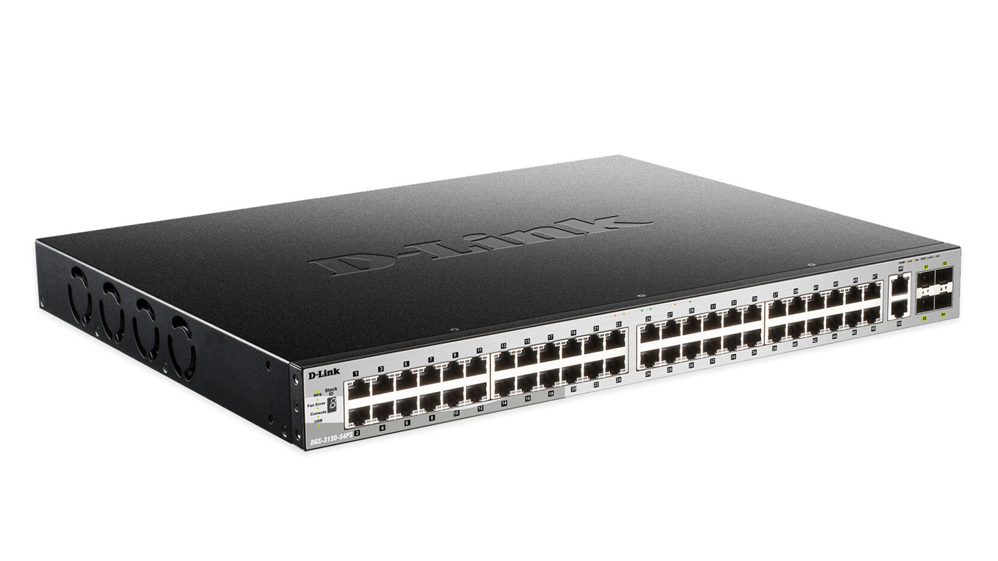 D-Link DGS-3130-54PS Managed L3 Gigabit Ethernet (10/100/1000) Power over Ethernet (PoE) Black, Grey