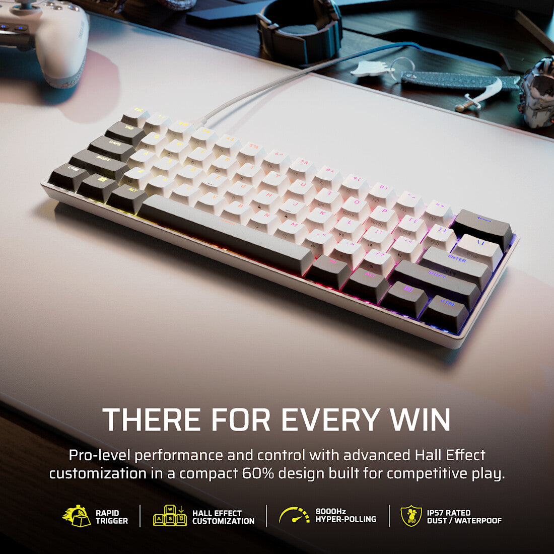 Corsair CLIPPER PRO MINI 60 keyboard Gaming USB QWERTY US English White