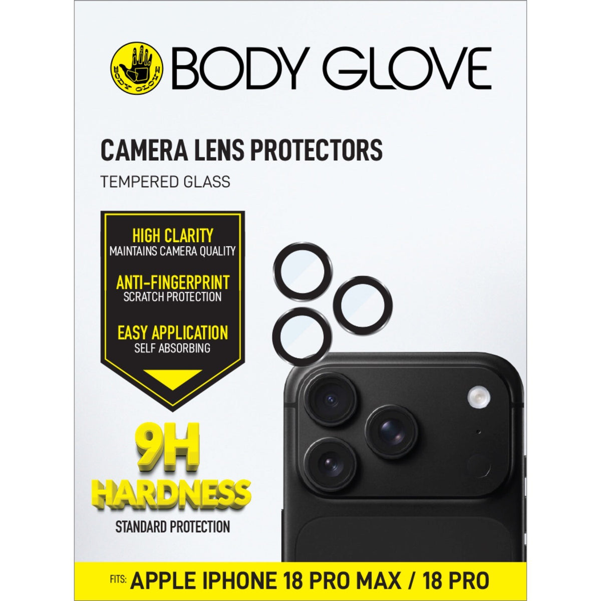 Bodyglove Body Glove Individual Lens Protectors - Apple iPhone 18 Pro / 18 Pro Max - Black Border