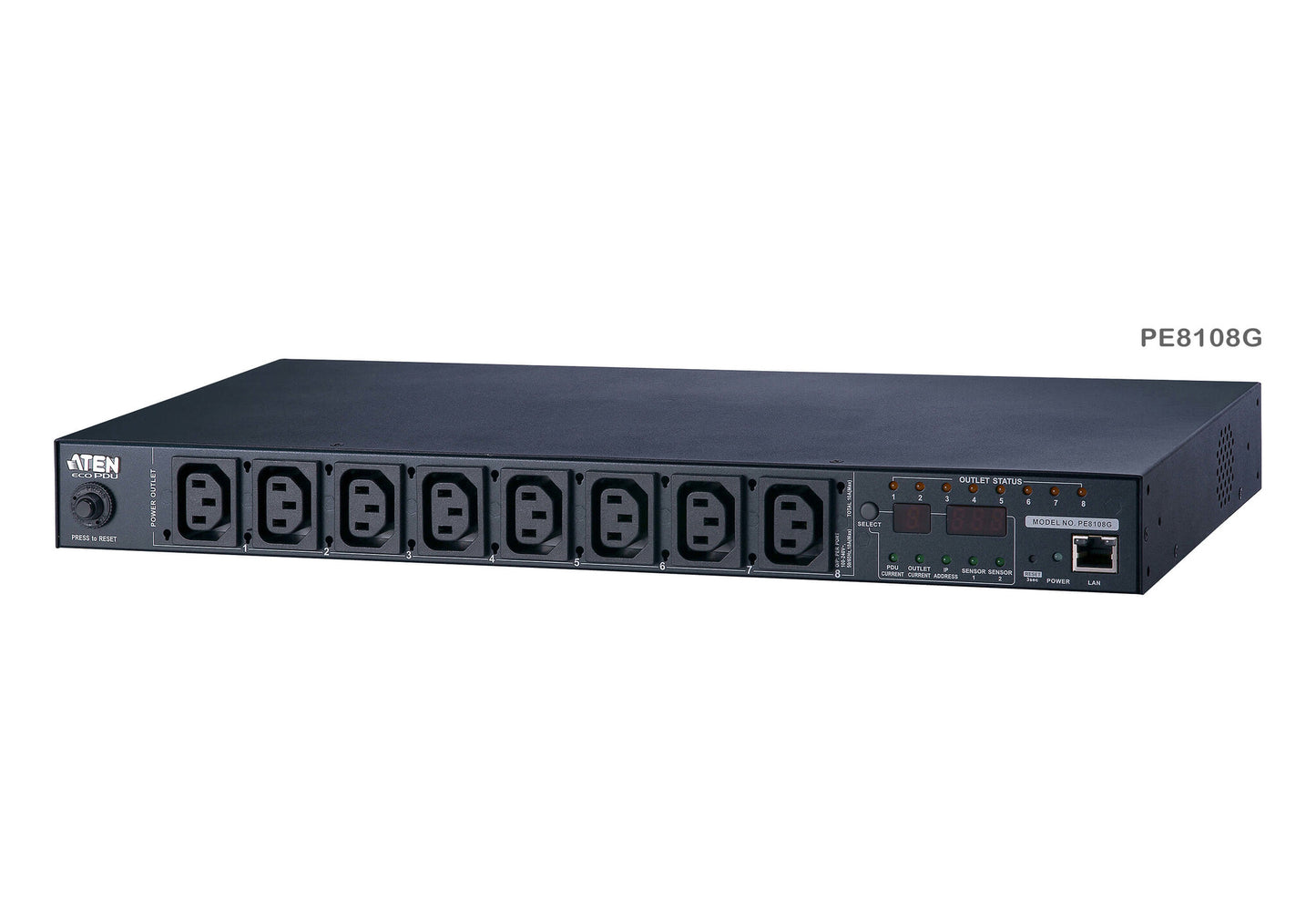 ATEN 1U 10A 8 Outlet Switched + Metered PDU + Free Eco PDU Manager Software