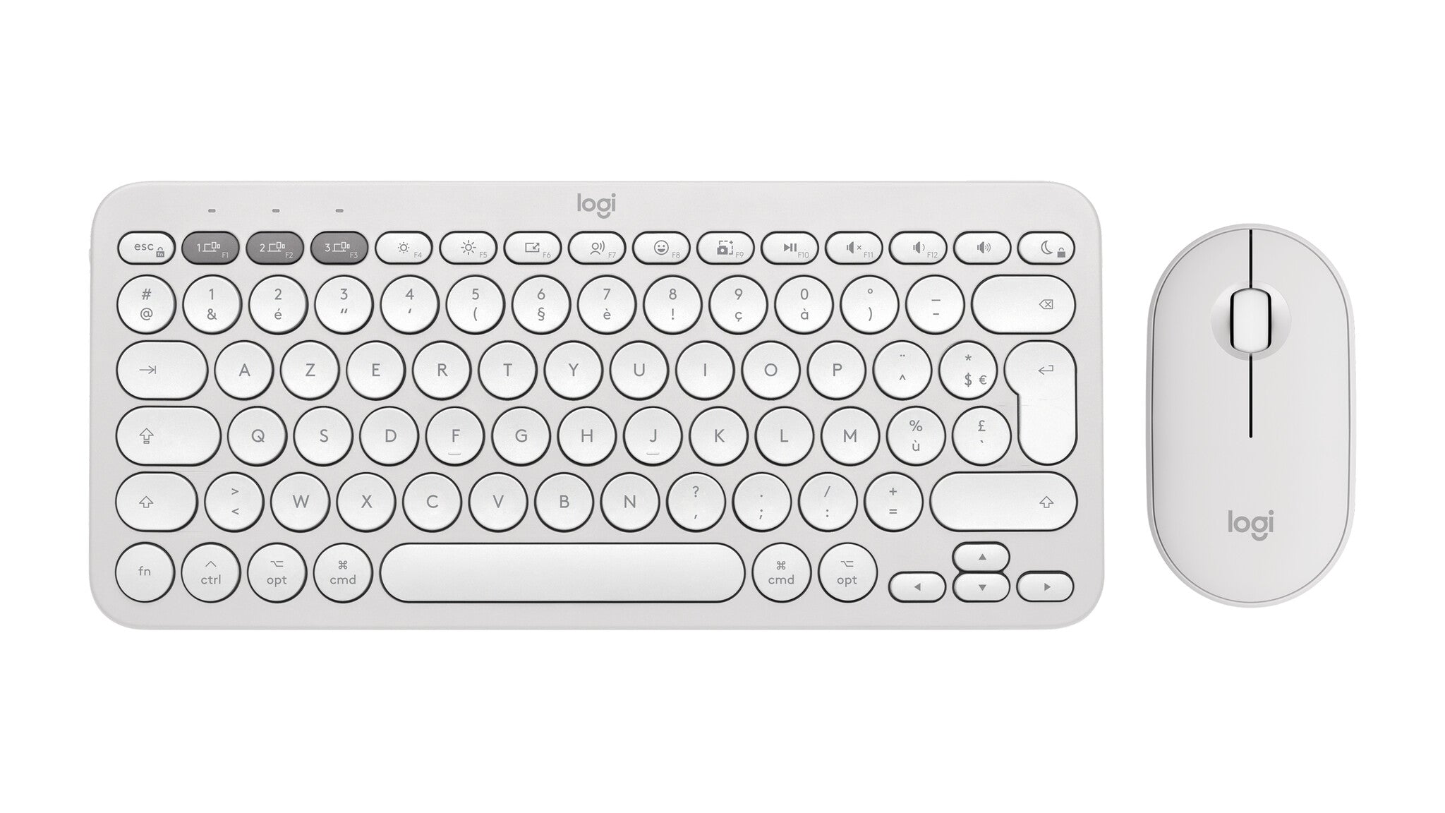 Logitech 920-012240 keyboard Mouse included Universal RF Wireless + Bluetooth QWERTY US International White