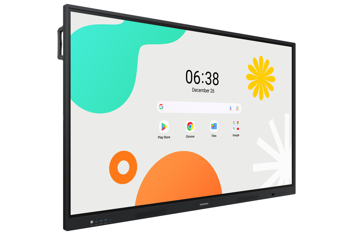 Samsung 65 Android Interactive Display  Android 14 EDLA Certified  Resolution: 3840 x 2160  UHD  400nit Brightness  Build in Speakers  HDMI out  40 PTS touch  Wi-Fi & BT  3 YEAR WARRANTY