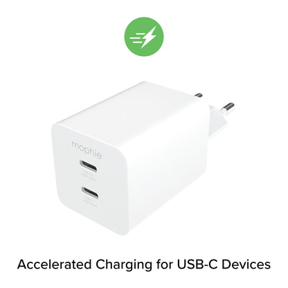 mophie essentials | 50W 2-port fast wall charger