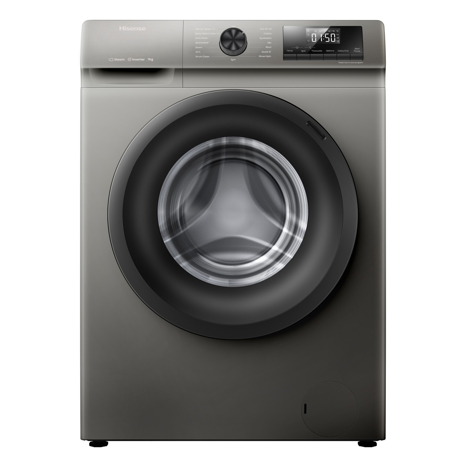 Hisense WFQP9012VMT washing machine Front-load 9 kg 1200 RPM Grey