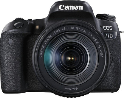 Canon EOS 77D + EF-S 18-135mm 3.5-5.6 IS USM SLR Camera Kit 24.2 MP CMOS 6000 x 4000 pixels Black