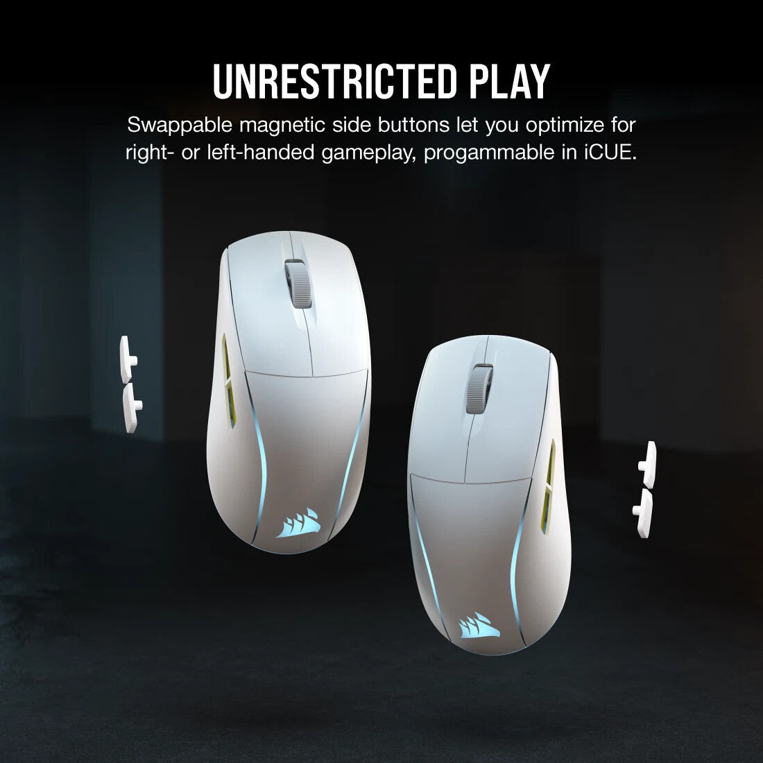 Corsair M75 WIRELESS RGB mouse Gaming Ambidextrous RF Wireless + Bluetooth + USB Type-A Optical 26000 DPI