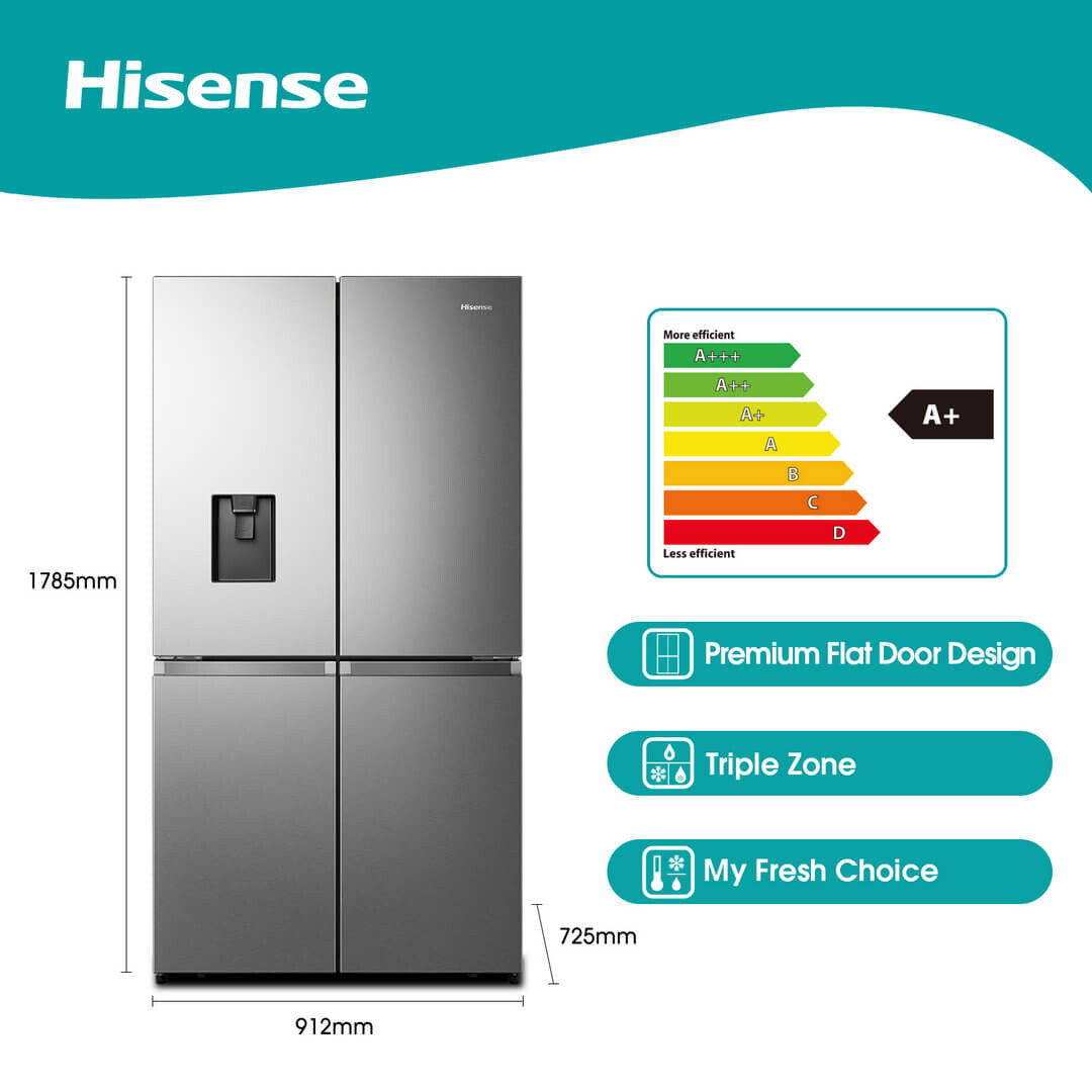Hisense H750FS-WD side-by-side refrigerator Freestanding Stainless steel