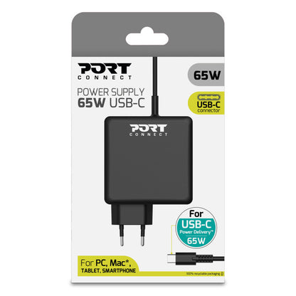 Port Designs 900097B-EU mobile device charger Smartphone, Tablet Black AC Fast charging Indoor