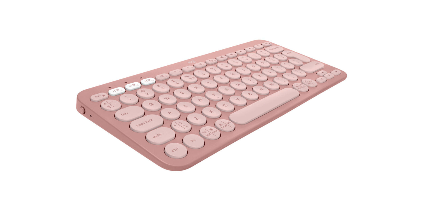 Logitech 920-012241 keyboard Mouse included Universal RF Wireless + Bluetooth QWERTY US International Pink