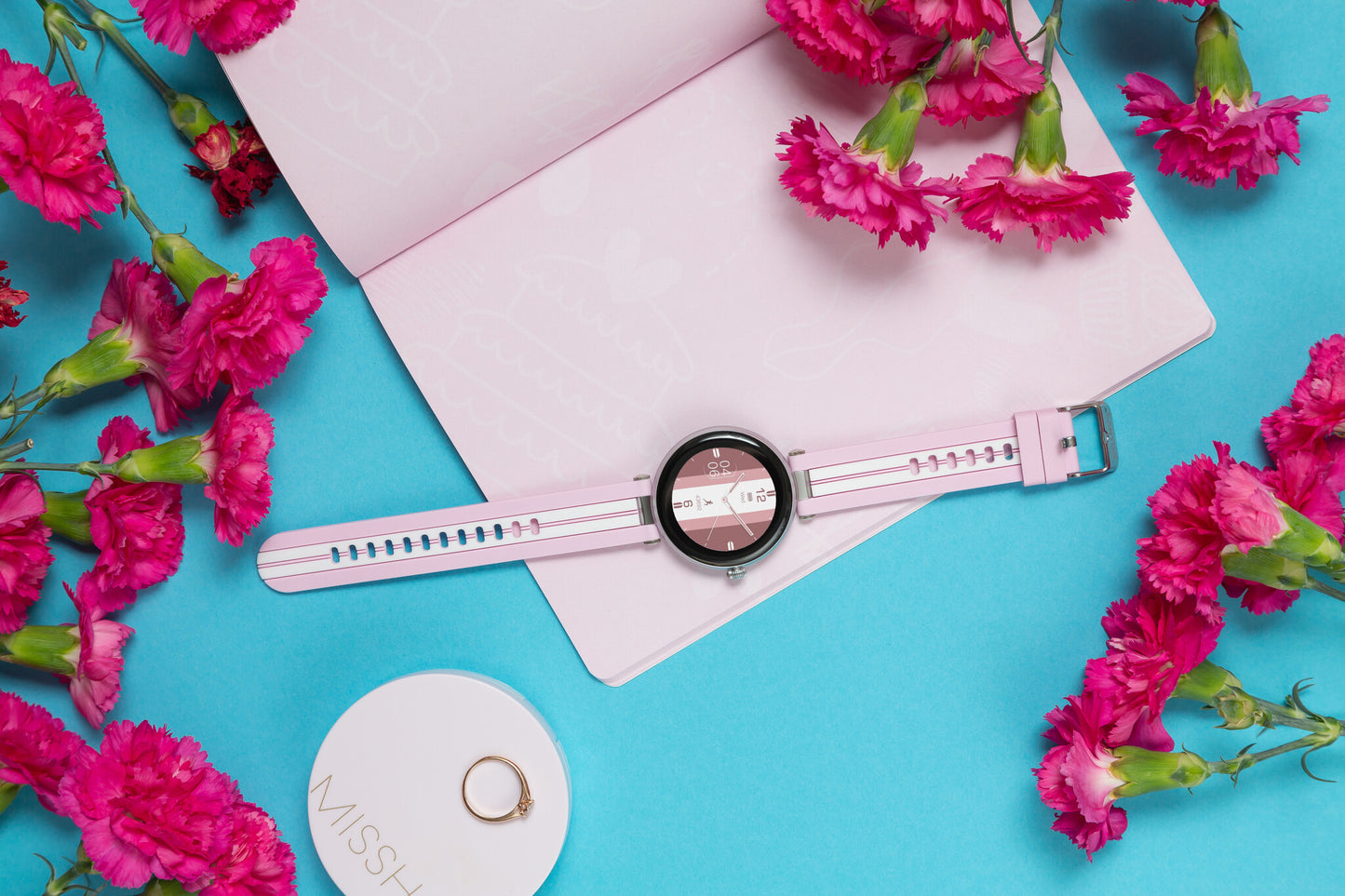 Canyon CNS-SW61PP smartwatch / sport watch 3.02 cm (1.19") AMOLED Digital 390 x 390 pixels Touchscreen Pink