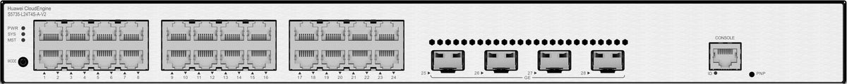 Huawei CloudEngine S5735-L24T4S-A-V2 Managed L3 Gigabit Ethernet (10/100/1000) 1U Black, Silver