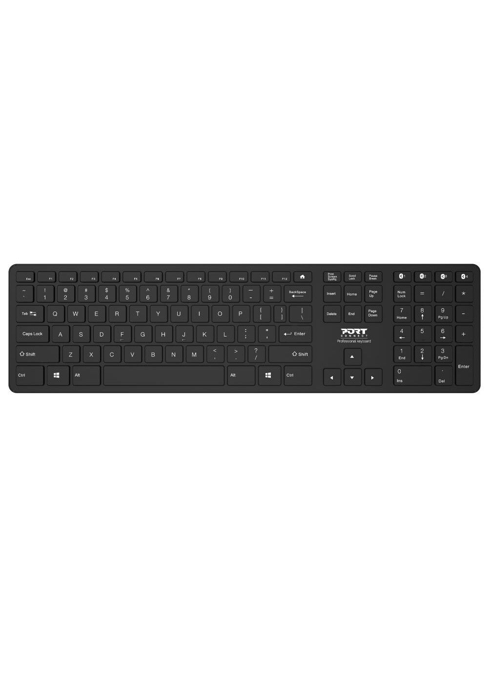 Port Designs 900903-US keyboard Office RF Wireless + Bluetooth QWERTY US English Black
