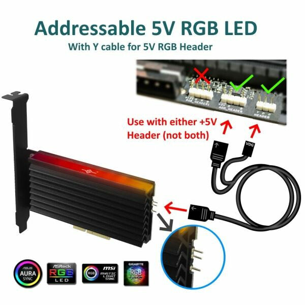 Vantec UGT-M2PC12-RGB interface cards/adapter Internal M.2