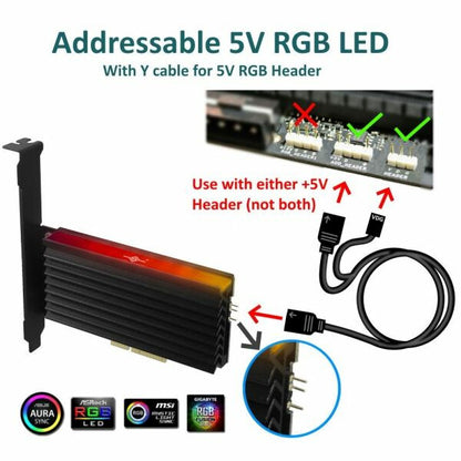 Vantec UGT-M2PC12-RGB interface cards/adapter Internal M.2