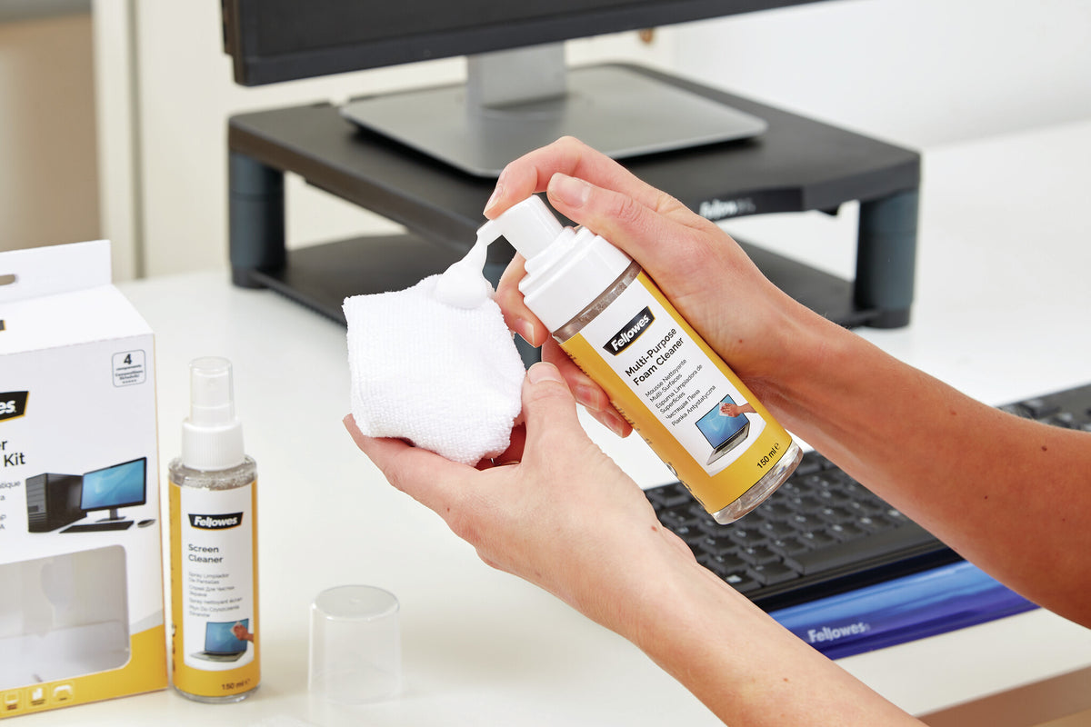 Fellowes 9977909 equipment cleansing kit Keyboard, Lenses/Glass, Mobile phone/Smartphone, Printer, Scanner, Screens/Plastics, Tablet PC Equipment cleansing wet/dry cloths & liquid