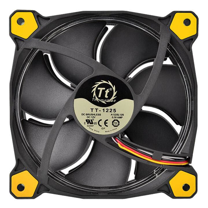 Thermaltake Riing 12 Computer case Fan 12 cm Black, Yellow