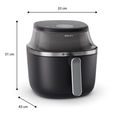 Philips 3000 series NA331/00 fryer Single 6.2 L Stand-alone 1700 W Hot air fryer Black, Silver