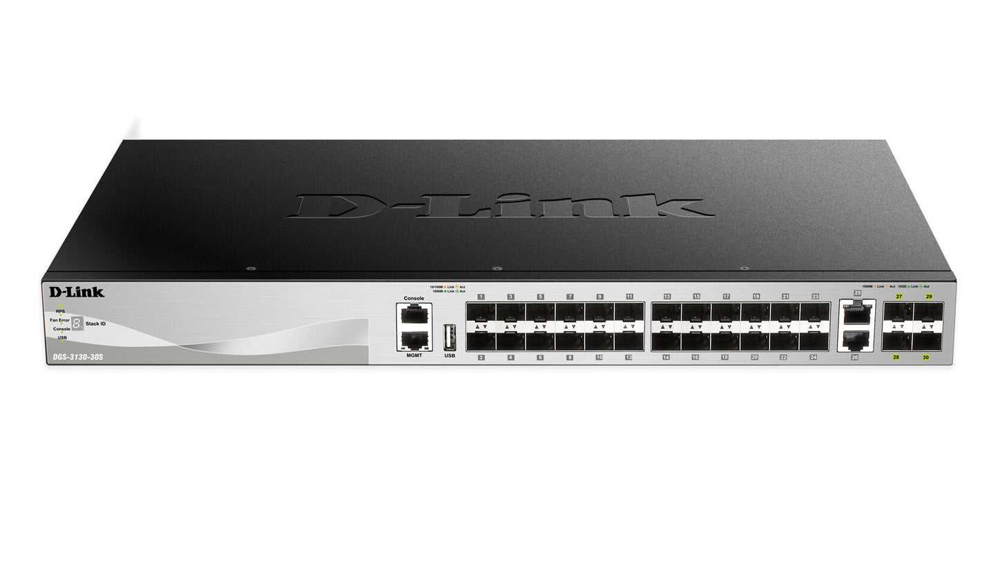 D-Link DGS-3130-30S network switch Managed L3 Black, Grey