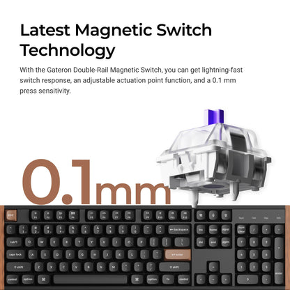 Keychron K10 HE keyboard Gaming USB + RF Wireless + Bluetooth QWERTY English Black, Wood