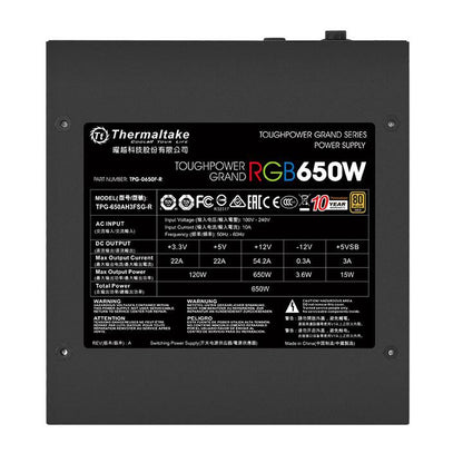 Thermaltake Toughpower Grand RGB power supply unit 650 W 24-pin ATX ATX Black
