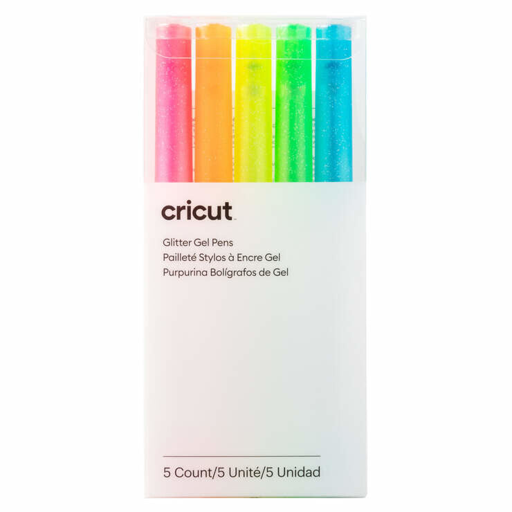 Cricut Glitter Capped gel pen Blue, Green, Orange, Pink, Yellow 5 pc(s)