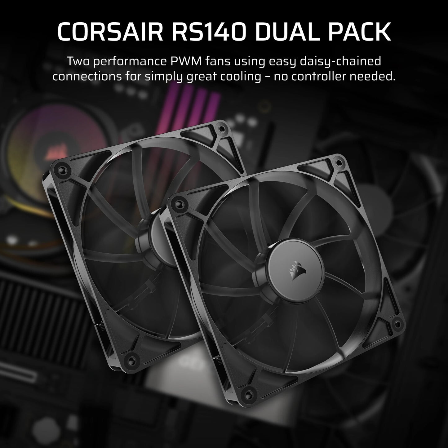 Corsair RS140 Computer case Fan 14 cm Black 2 pc(s)